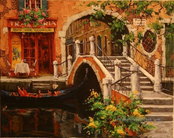 Across the Bridge Venise scènes Peinture à l'huile